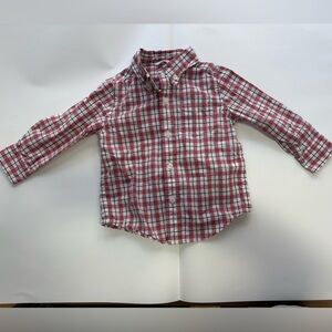 Janie and Jack Red and White Plaid Button-Down Shirt